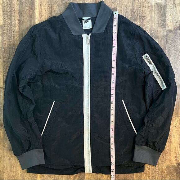 Nike Sportswear Youth Essentials Lined Bomber Textured Nylon Jacket Black Size L - Picture 6 of 9